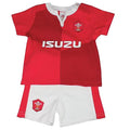 Front - Wales RU Childrens/Kids T Shirt And Shorts Set