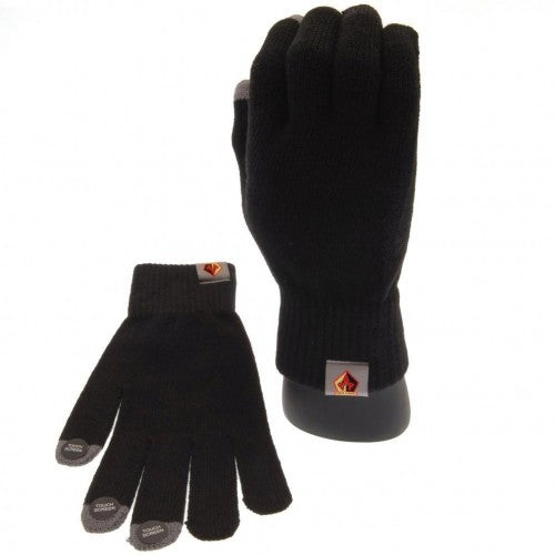 Front - Watford FC Adults Knitted Touchscreen Gloves
