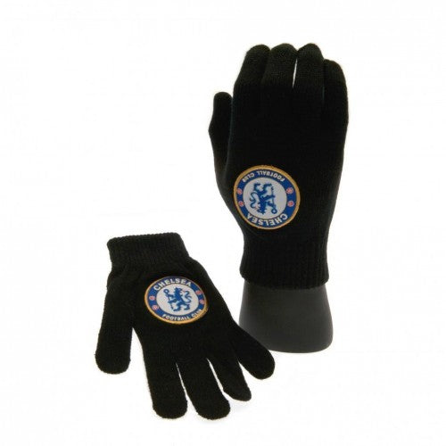 Front - Chelsea FC Childrens/Kids Knitted Gloves