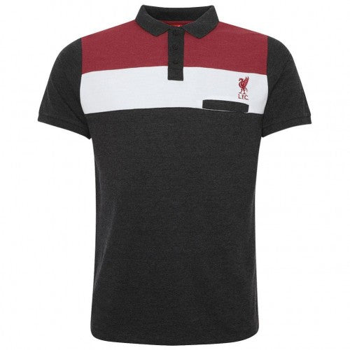 Front - Liverpool FC Mens Colour Block Polo Shirt