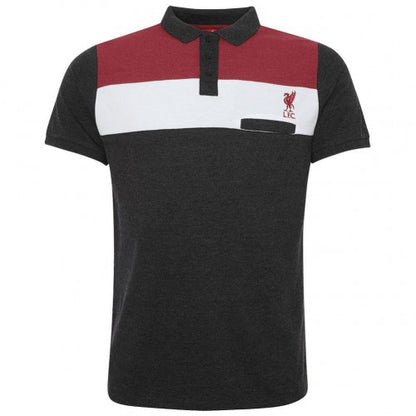 Front - Liverpool FC Mens Colour Block Polo Shirt