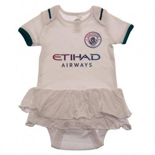 Front - Manchester City FC Baby Frilled Tutu Skirt Bodysuit