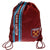 Front - West Ham United FC Striped Drawstring Bag