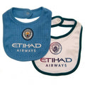 Front - Manchester City FC Baby Bibs (Pack of 2)