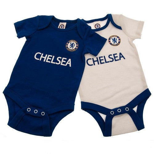 Front - Chelsea FC Baby Bodysuit (Pack of 2)
