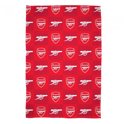 Front - Arsenal FC Polyester Checkered Fleece Blanket