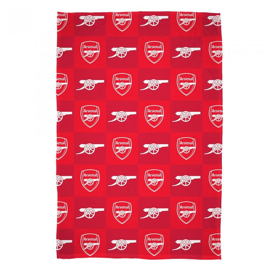 Front - Arsenal FC Polyester Checkered Fleece Blanket