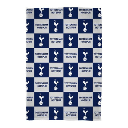 Front - Tottenham Hotspur FC Polyester Checkered Fleece Blanket