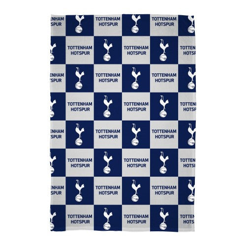 Front - Tottenham Hotspur FC Polyester Checkered Fleece Blanket