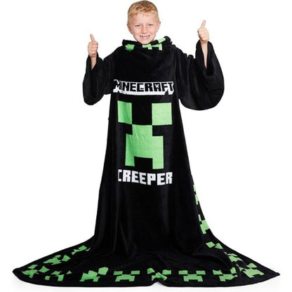 Front - Minecraft Unisex Adult Fleece Blanket Hoodie