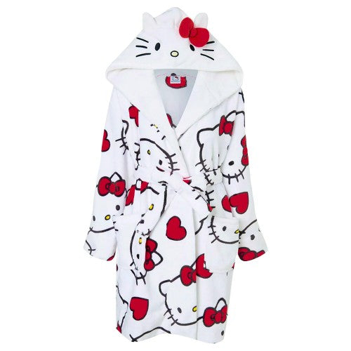Front - Hello Kitty Womens/Ladies 3D Ears Fleece Robe
