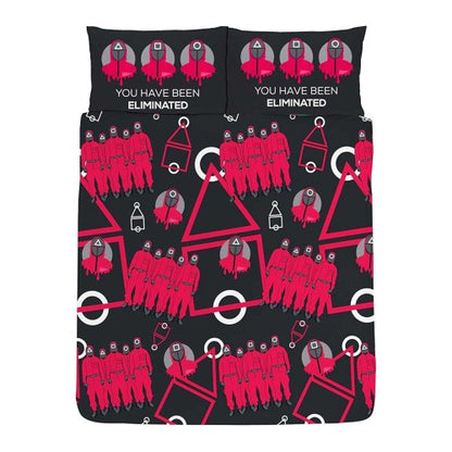 Front - Squid Game Symbols Reversible Duvet Set
