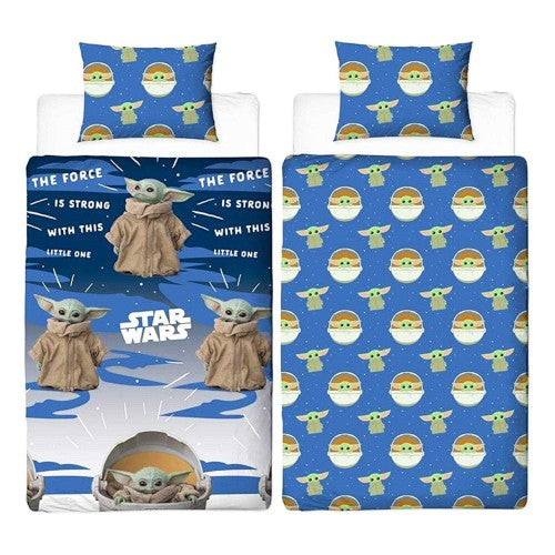 Front - Star Wars Mandalorian Baby Yoda Reversible Duvet Set