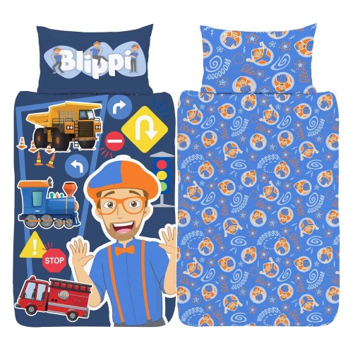 Front - Blippi Tractor Reversible Duvet Set