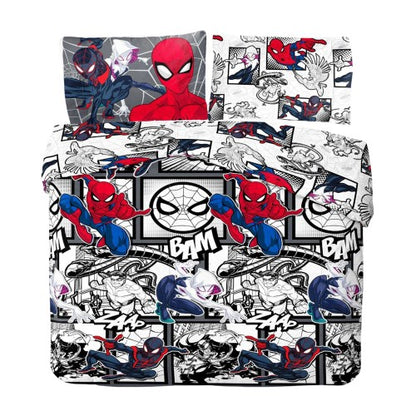 Front - Spider-Man Comic Strip Reversible Duvet Set