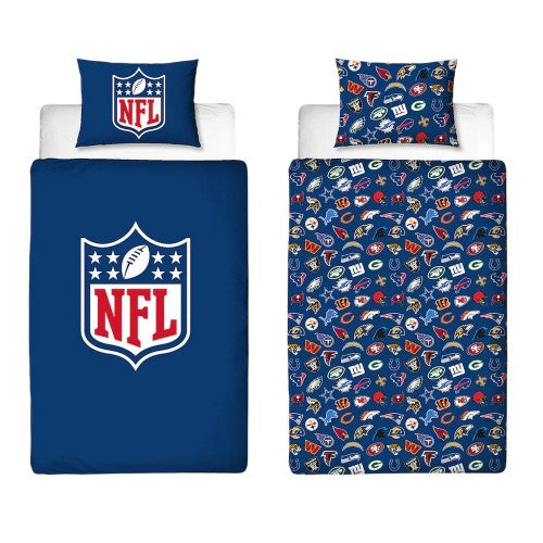 Front - NFL Logo Reversible Duvet Set