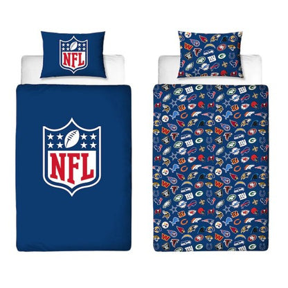Front - NFL Logo Reversible Duvet Set