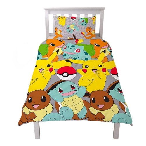 Front - Pokemon Repeat Print Reversible Duvet Set