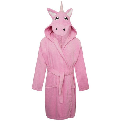 Front - Keanu Childrens/Kids Unicorn Head Cotton Dressing Gown