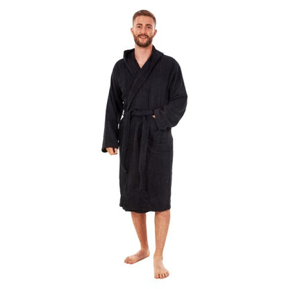 Front - Keanu Mens Plain Cotton Dressing Gown