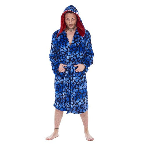 Front - Keanu Mens Raptor Fleece Dressing Gown