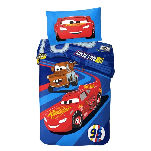 Front - Cars Lightning McQueen & Mater Reversible Duvet Set