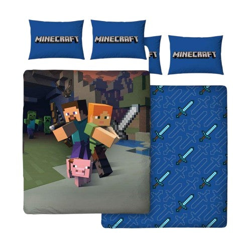 Front - Minecraft Good Guys Reversible Duvet Set