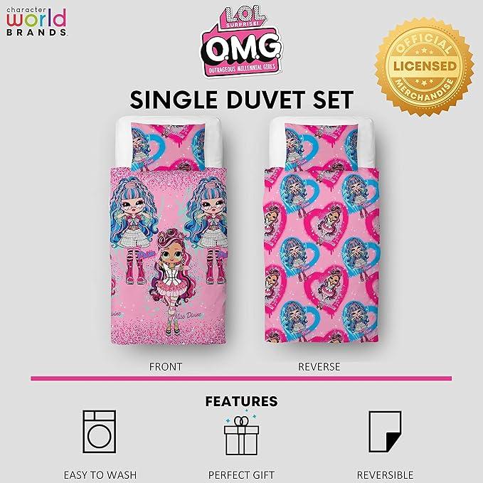 Multicoloured - Side - LOL Surprise Queens Doll Reversible Duvet Set