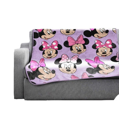 Front - Disney Plush Minnie Mouse Blanket