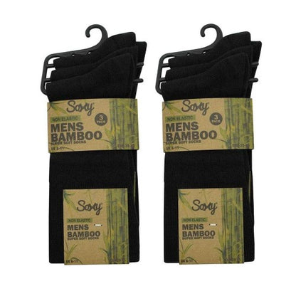 Front - Soxy Mens Mid Calf Bamboo Socks (Pack of 12)