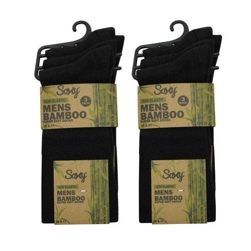 Front - Soxy Mens Mid Calf Bamboo Socks (Pack of 12)