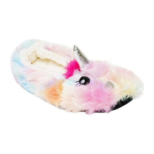 Front - K Collection Womens/Ladies Unicorn Plush 3D Mule Slippers