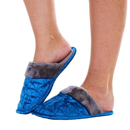 Front - Keanu Womens/Ladies Crushed Velvet Mule Slippers