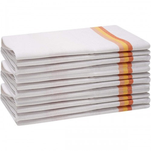 Front - K Collection Stripe Tea Towel Set (Pack of 12)