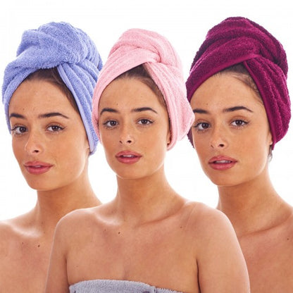 Front - Keanu Turban Cotton Towel (Pack of 3)