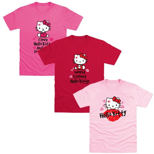 Front - Hello Kitty Childrens/Kids T-Shirt (Pack of 3)