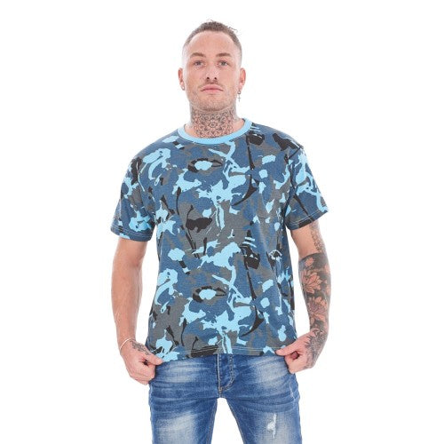 Front - Keanu Mens Camouflage T-Shirt (Pack of 3)