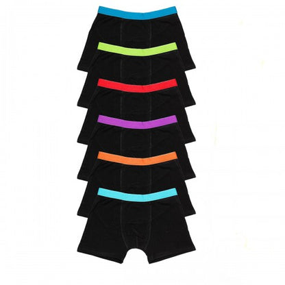 Front - Keanu Boys Cotton Blend Boxer Shorts (Pack Of 6)