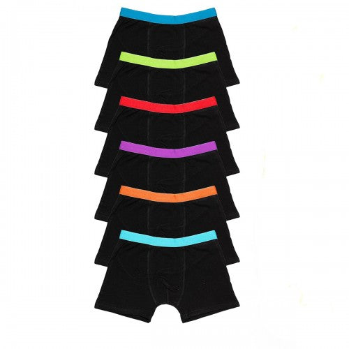 Front - Keanu Boys Cotton Blend Boxer Shorts (Pack Of 6)