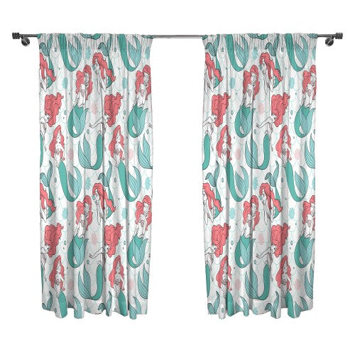 Front - The Little Mermaid All-Over Print Curtains