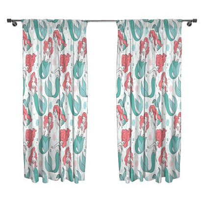 Front - The Little Mermaid All-Over Print Curtains