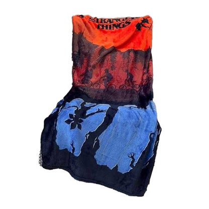 Front - Stranger Things Midnight Upside Down Fleece Blanket