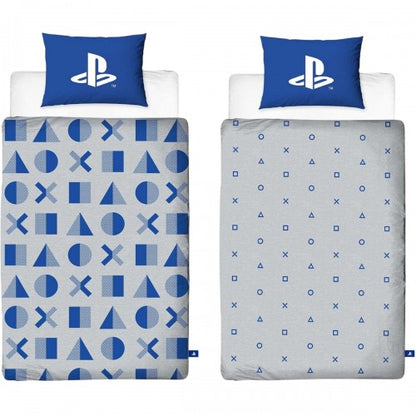 Front - Playstation Controller Buttons Reversible Duvet Set