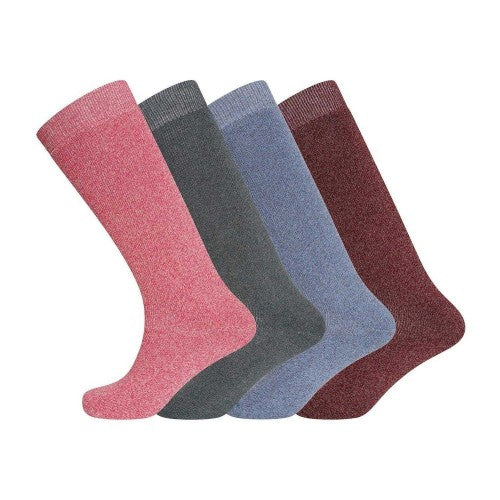 Front - Soxy Womens/Ladies Plain Wool Blend Socks (Pack of 4)