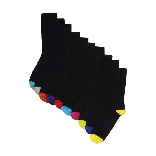 Front - Soxy Mens Contrast Panel Bamboo Socks (Pack of 12)