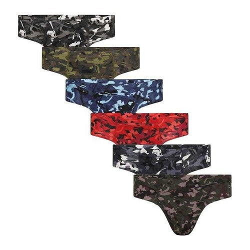 Front - Keanu Boys Camouflage Briefs (Pack of 6)