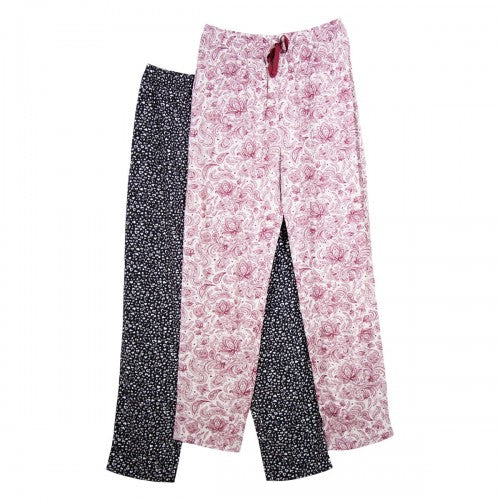 Front - Keanu Womens/Ladies Viscose Pyjama Bottoms (Pack of 2)