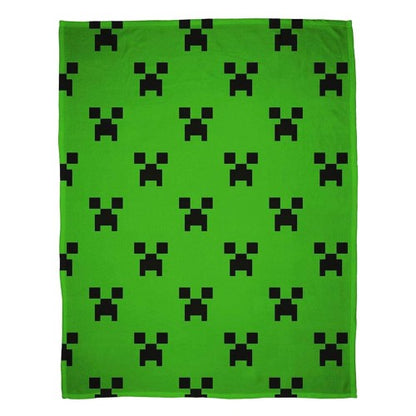 Front - Minecraft Fleece Creeper Blanket