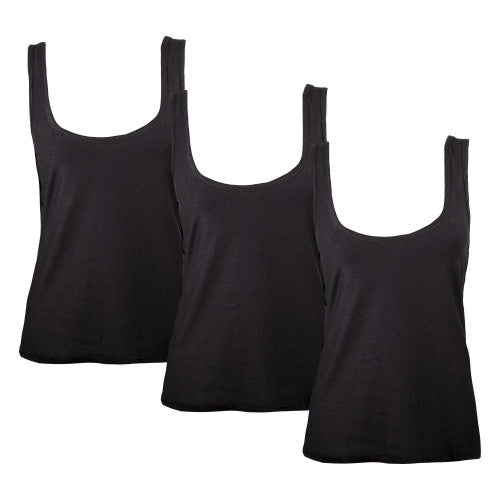 Front - Keanu Womens/Ladies Cotton Blend Vest Top (Pack of 3)