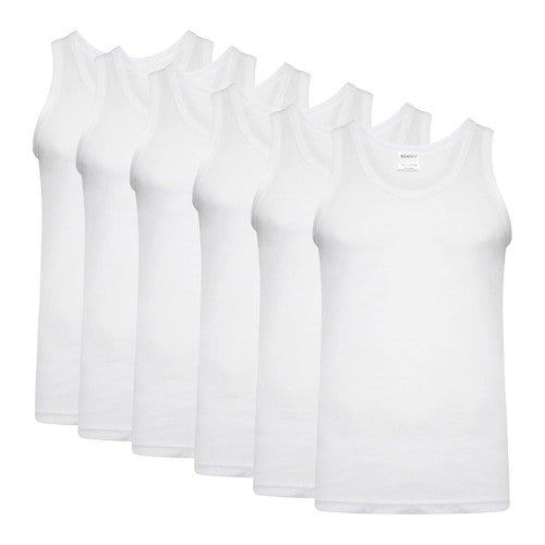 Front - Keanu Mens Fitted Vest Top (Pack of 6)
